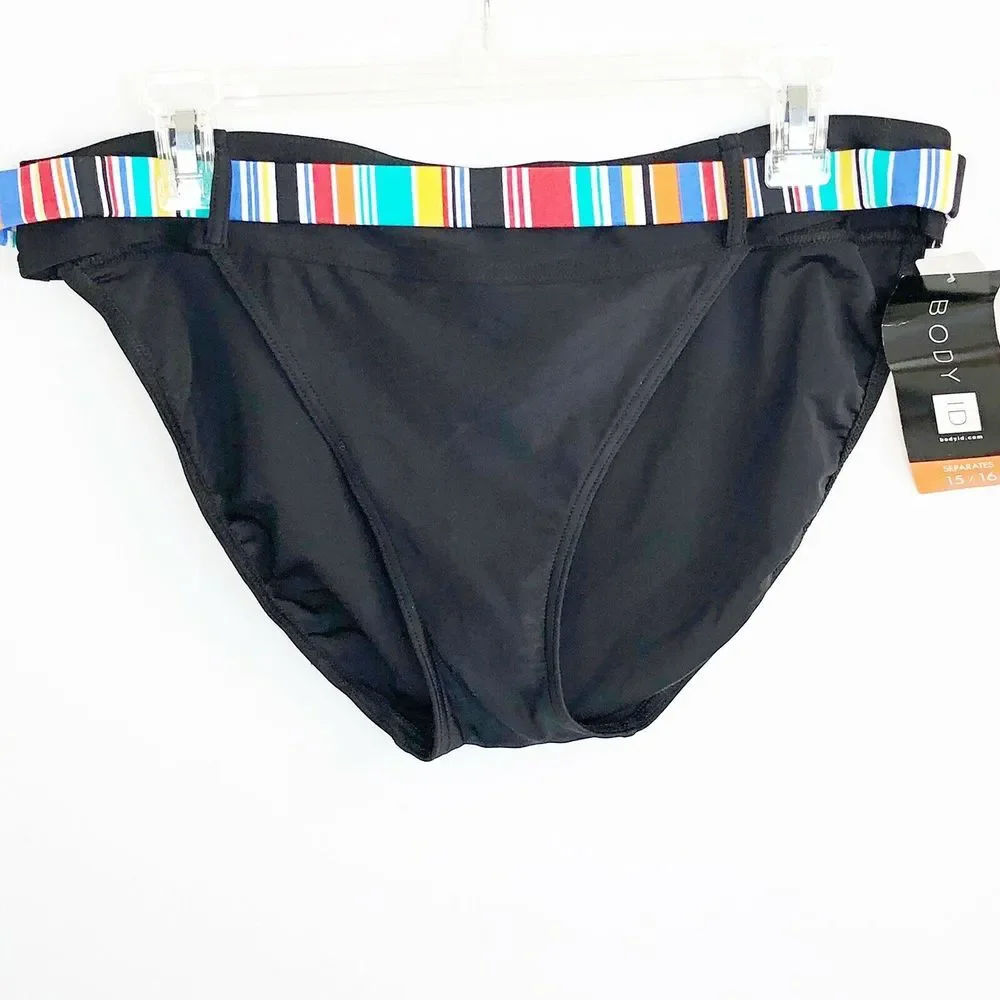Body ID Bikini Bottom Rainbow Black New !! 16 Swim